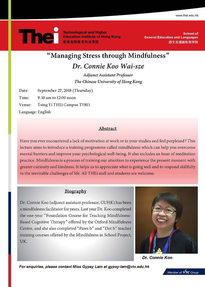 Managing Stress through Mindfulness